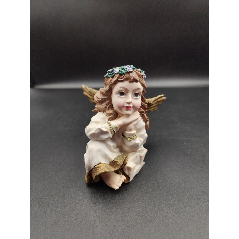 Sweet Angel Figurine Sitting‎ Daydreamer Angel Wings Tabletop Shelf Decor Gift